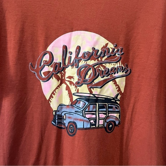 SHEIN- Burnt Orange T Shirt Dress with Graphic Design Size M - Picture 2 of 4